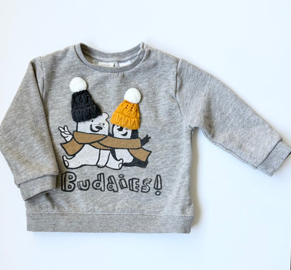 Zara Baby Grey Polar Bear Buddies Sweater (12-18 Months)