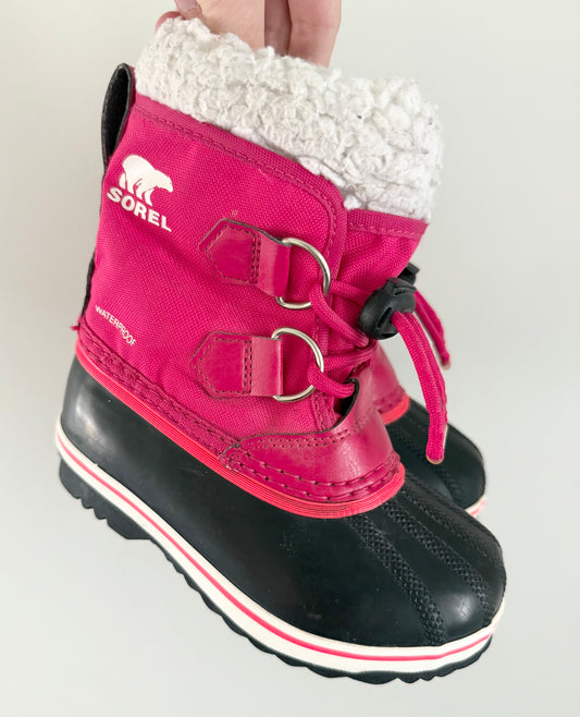 Sorel Yoot Pac Hot Pink Nylon Winter Boots (9)