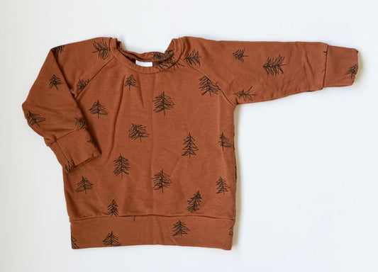 Posh & Cozy Brown Trees Pullover Sweater (0-6 Months)