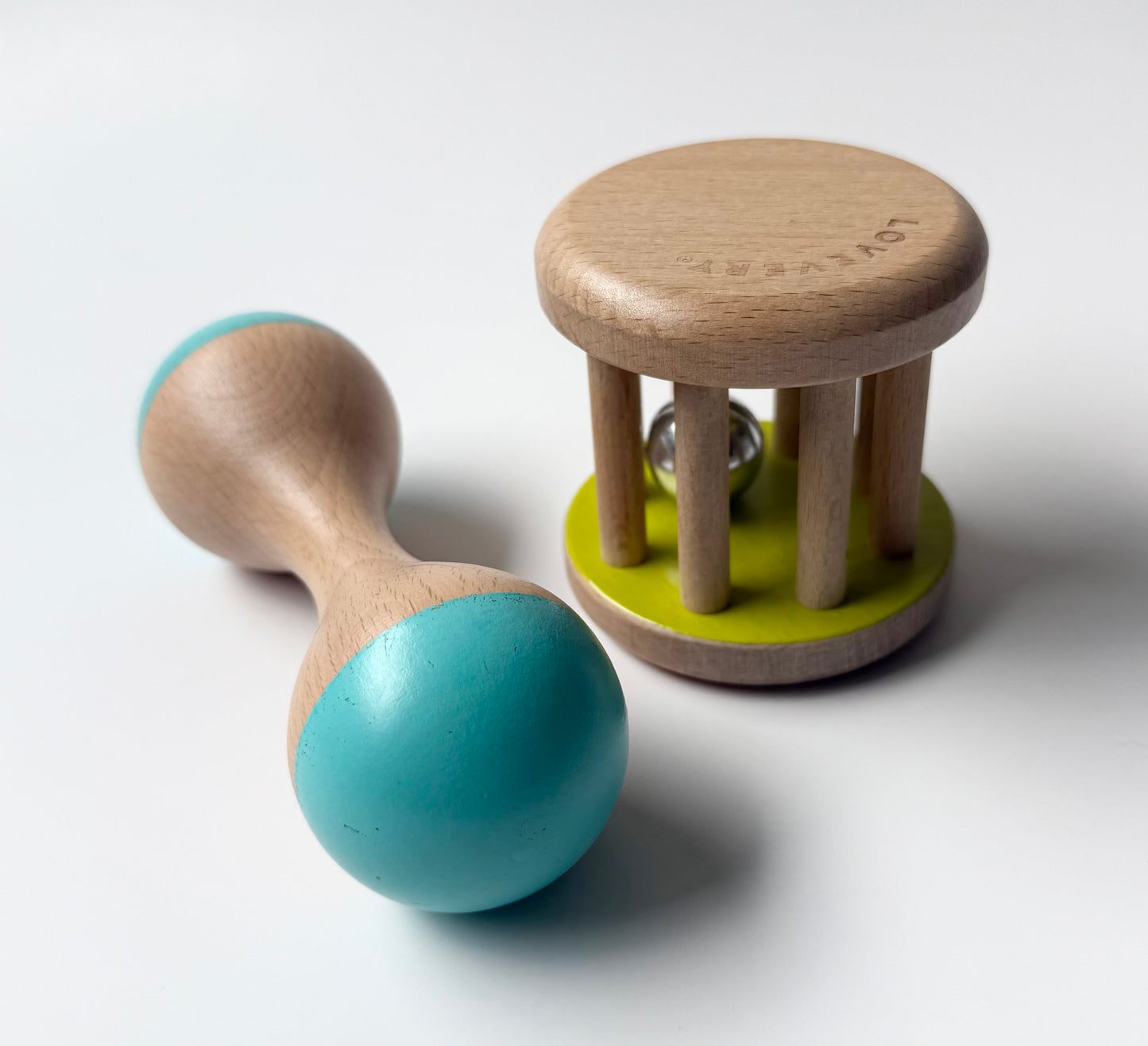 Lovevery Wooden Rattle & Rolling Bell