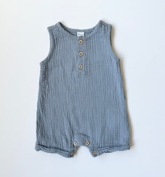 PL Baby Blue Muslin Romper (6 Months)