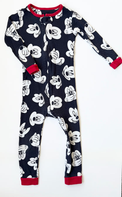 Baby Gap Disney Navy & Red Mickey Mouse Sleeper Romper (3 Years)