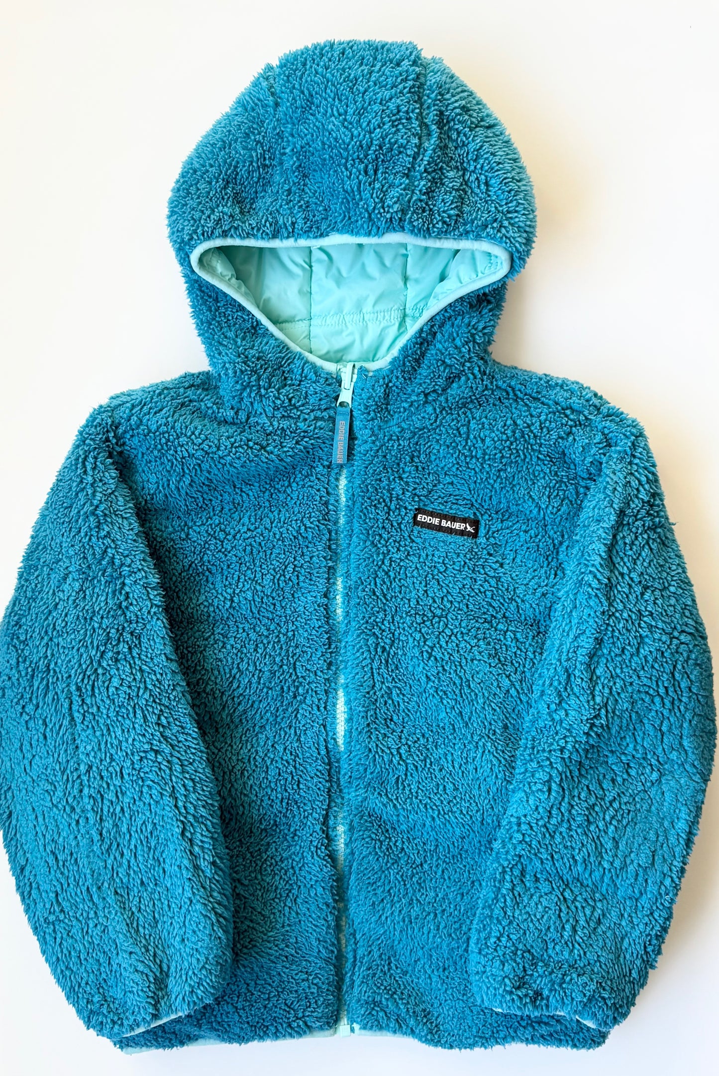 Eddie Bauer Blue Shades Puffer & Sherpa Reversible Jacket (7/8 Years)