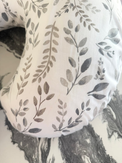 Boppy Original Feeding & Infant Support Pillow - White & Grey Leaves