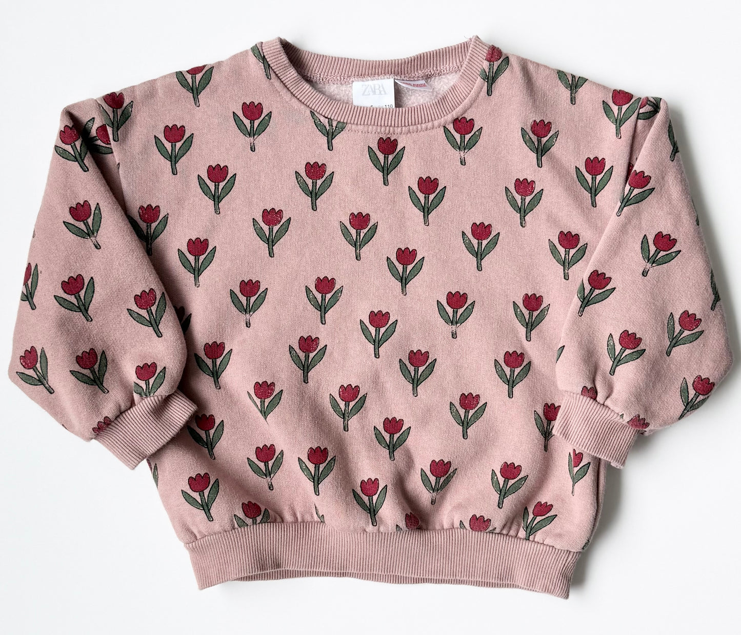 Zara Pink & Red Tulips Sweater (5 Years)