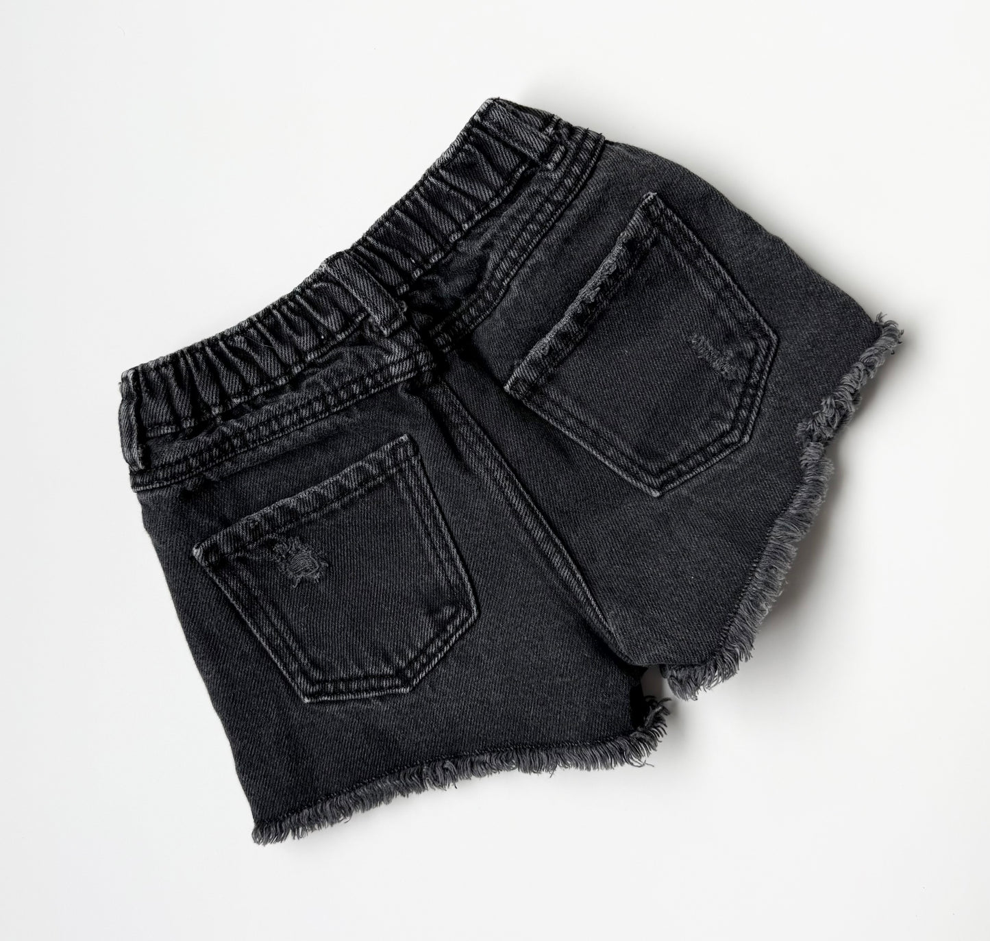 Zara Black Distressed Jean Shorts (18-24 Months)