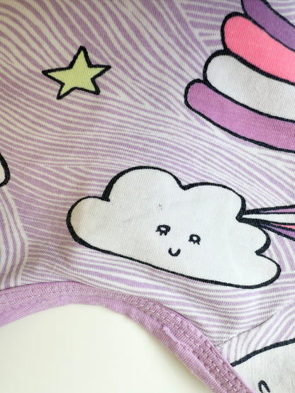 Bonds Wondersuit Purple Cloud & Rainbow Sleeper Romper (3-6 Months)