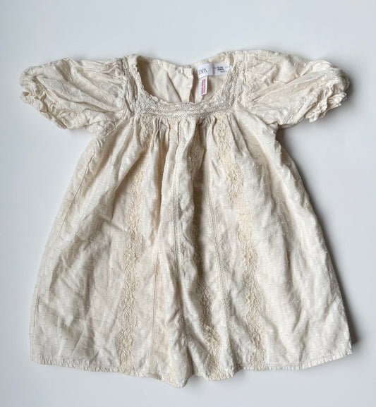 Zara Off White Lace Short Sleeve Dress (18-24 Months)