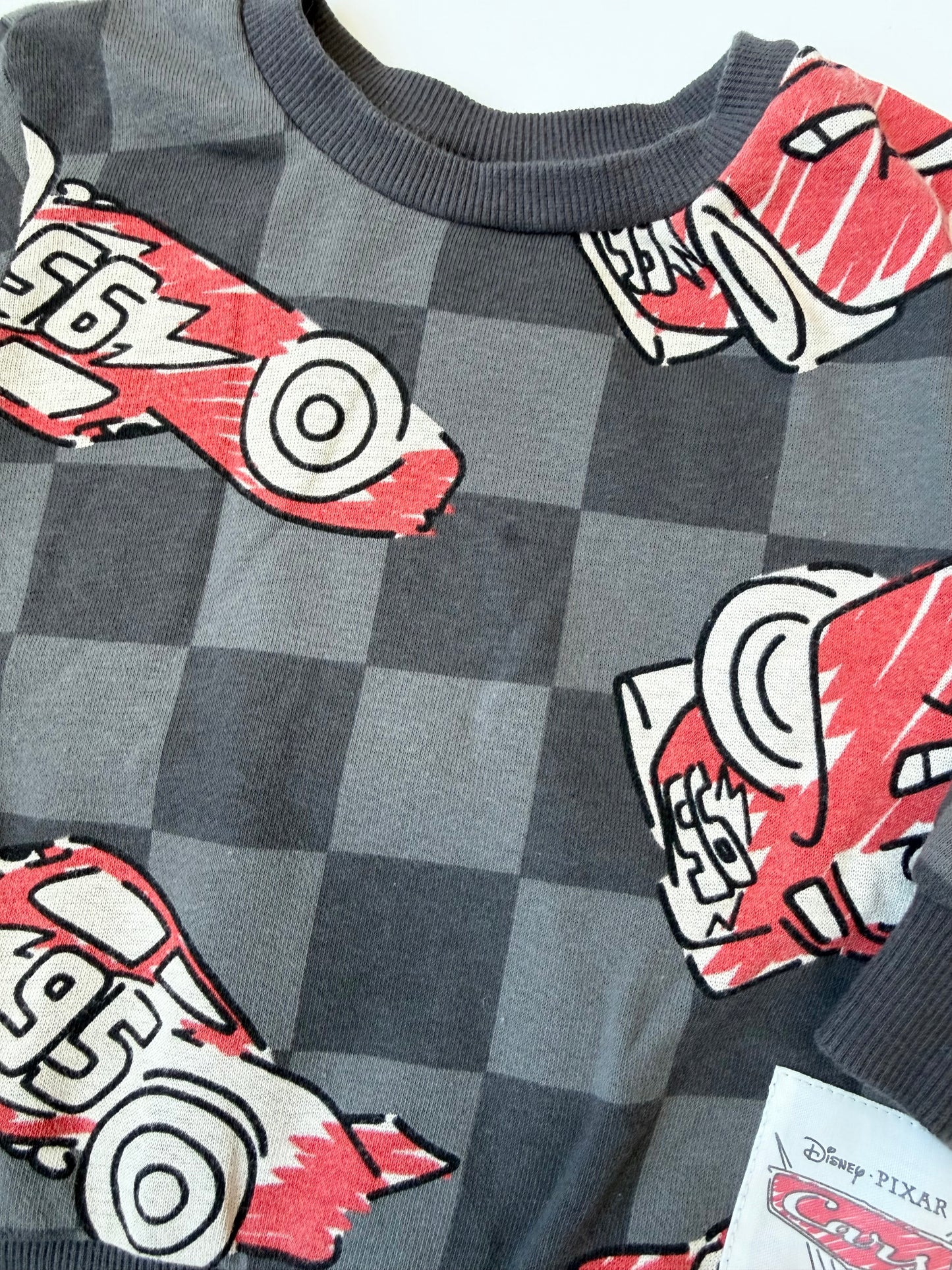 Disney Pixar Cars Grey & Red Lightening McQueen Sweater & Shorts Set (12 Months)