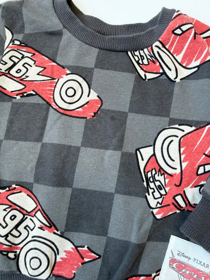 Disney Pixar Cars Grey & Red Lightening McQueen Sweater & Shorts Set (12 Months)