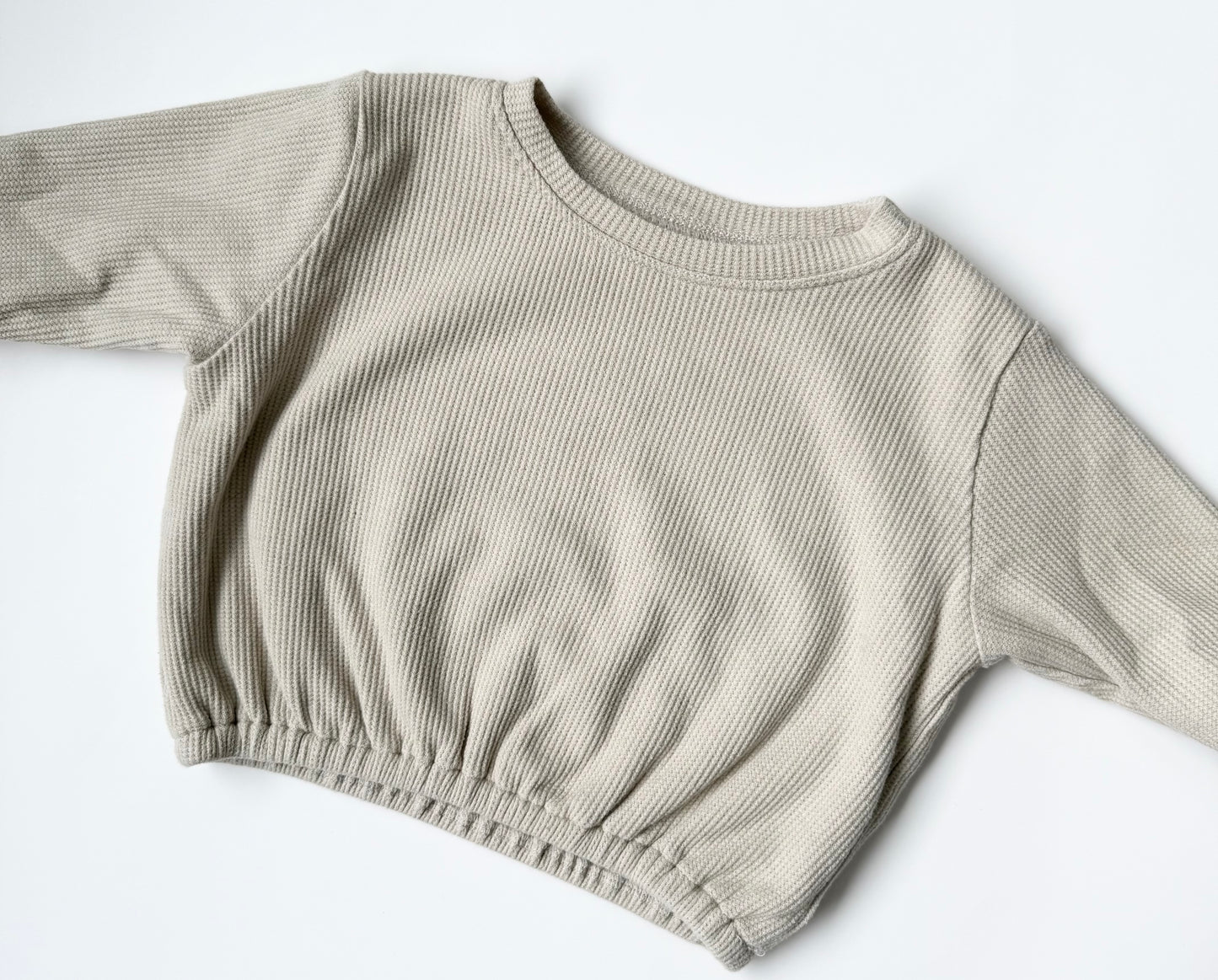 Little Maple Beige Waffled Sweater (12-18 Months)