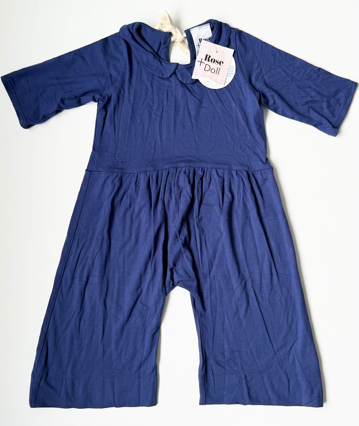 Rose + Doll Blue Collared Jumpsuit - New (12-24 Months)