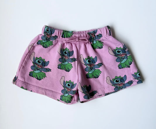 Zara x Disney Pink Hula Stitch Sweat Shorts (2 Years)