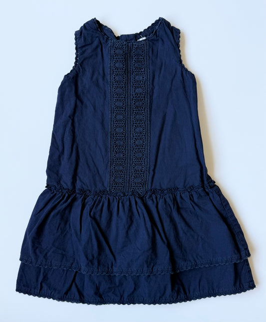 Baby Gap Dark Navy Lace & Crochet Trimmed Sleeveless Dress (4 Years)
