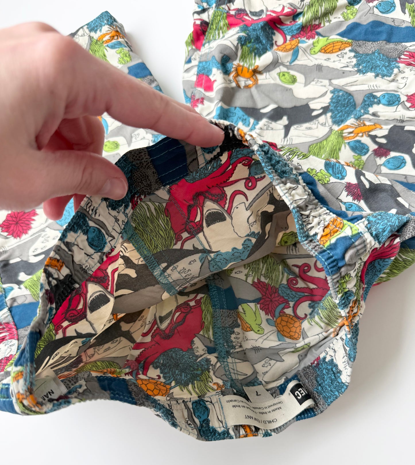 MEC Grey & Colourful Sea Creatures Swim Trunks (7 Years)