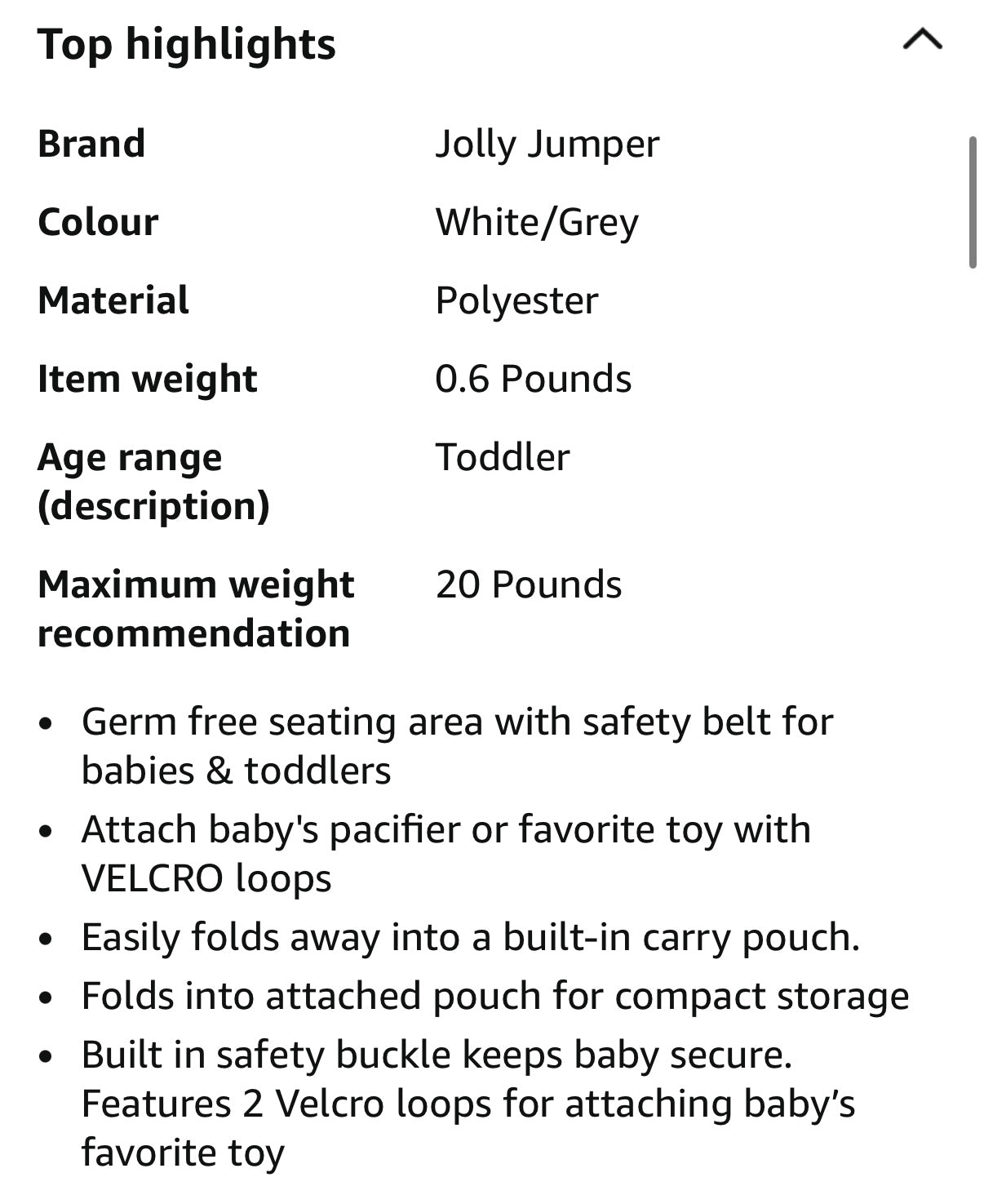 Jolly Jumper Sani-Shopper Cover in Grey & White