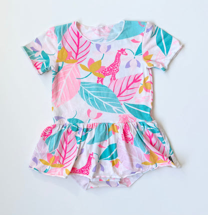 Bonds White Neon Giraffe Onesie Dress (12-18 Months)