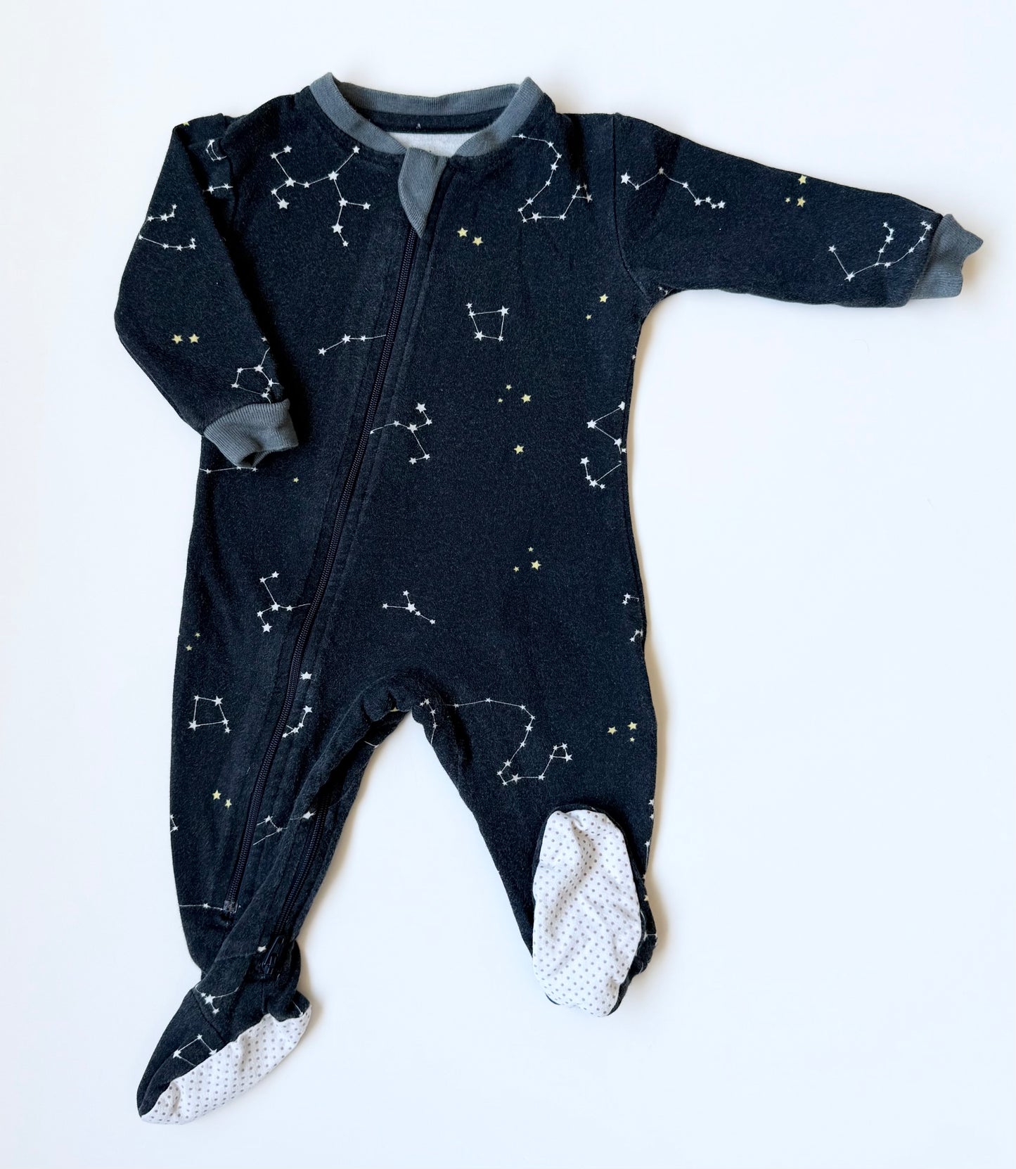 ZippyJamz Black Constellation Sleeper (3-6 Months)