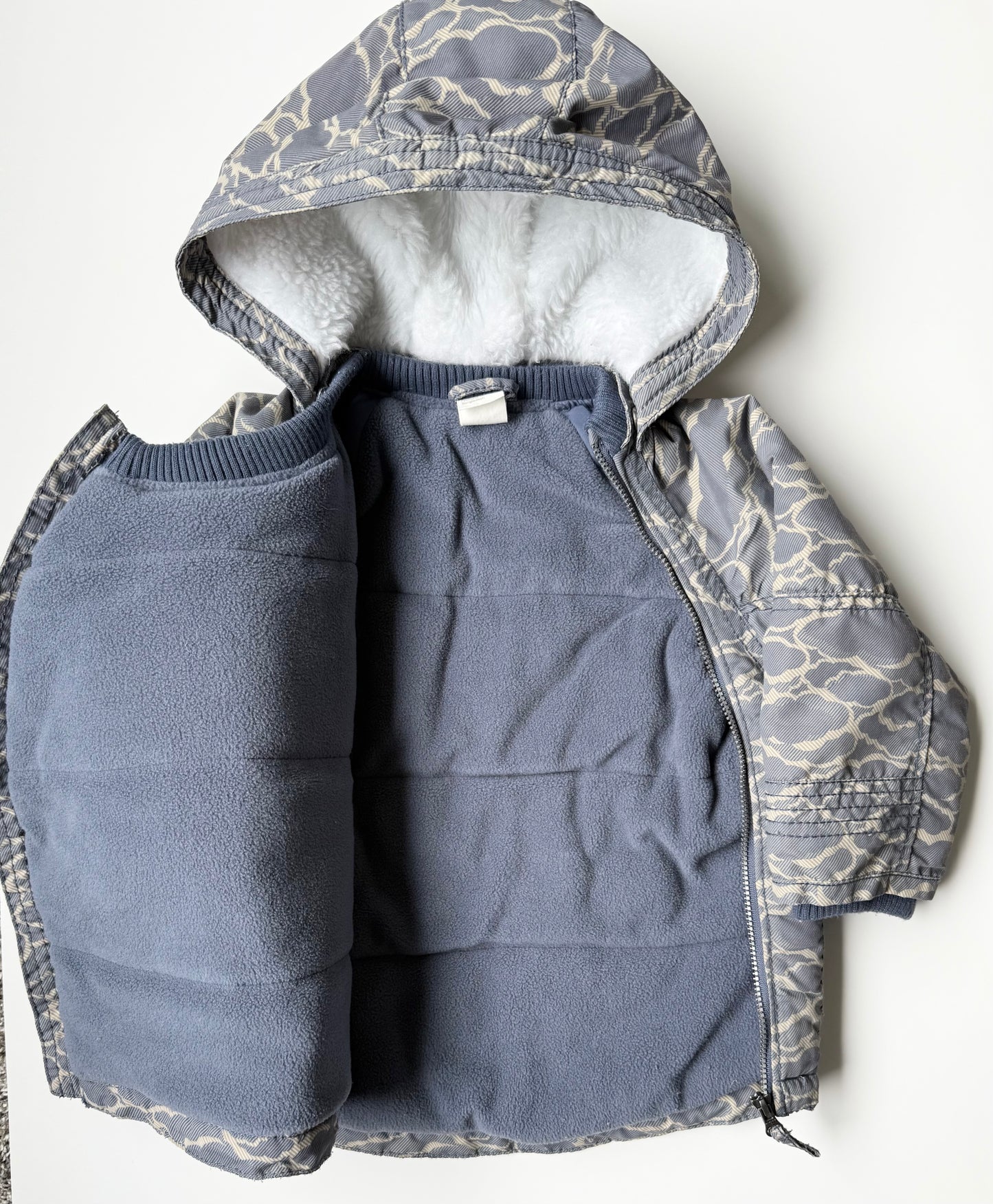 H&M Grey & Beige Clouds Winter Jacket (12-18 Months)