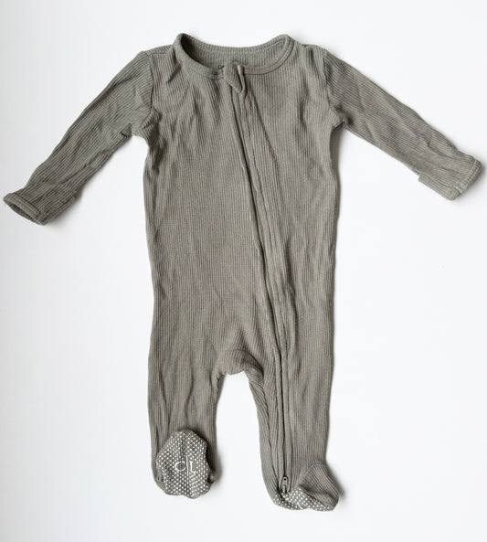 Caden Lane Green Waffled Sleeper (0-3 Months)