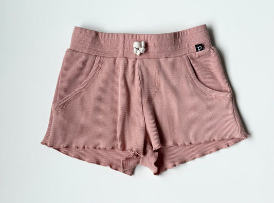 Deux Par Deux Pink Ribbed Shorts (3 Years)