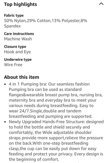 Momcozy Nursing/Pumping Hands-Free Bra in Black Leopard (3XL)