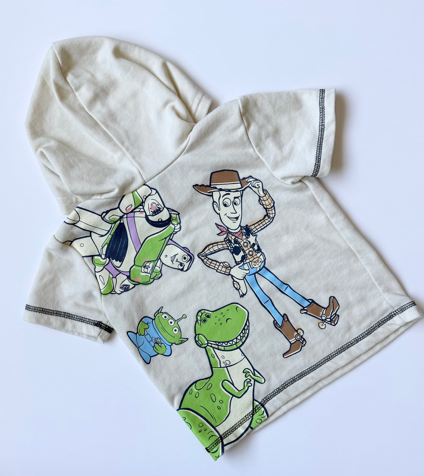 Disney Baby Pixar Toy Story Light Yellow Characters Short Sleeve Hoodie & Shorts Set (24 Months)