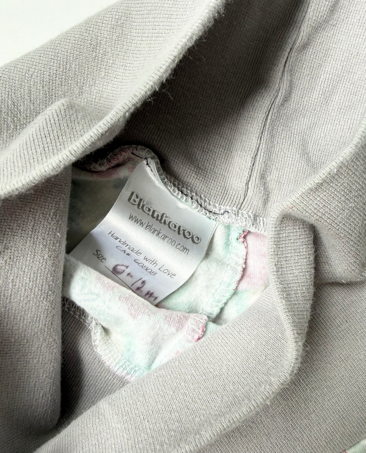 Blankaroo Handmade Grey & Colorful Floral Shorts (6-12 Months)