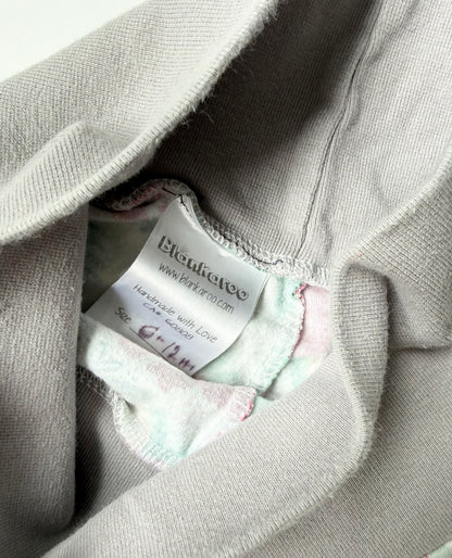 Blankaroo Handmade Grey & Colorful Floral Shorts (6-12 Months)