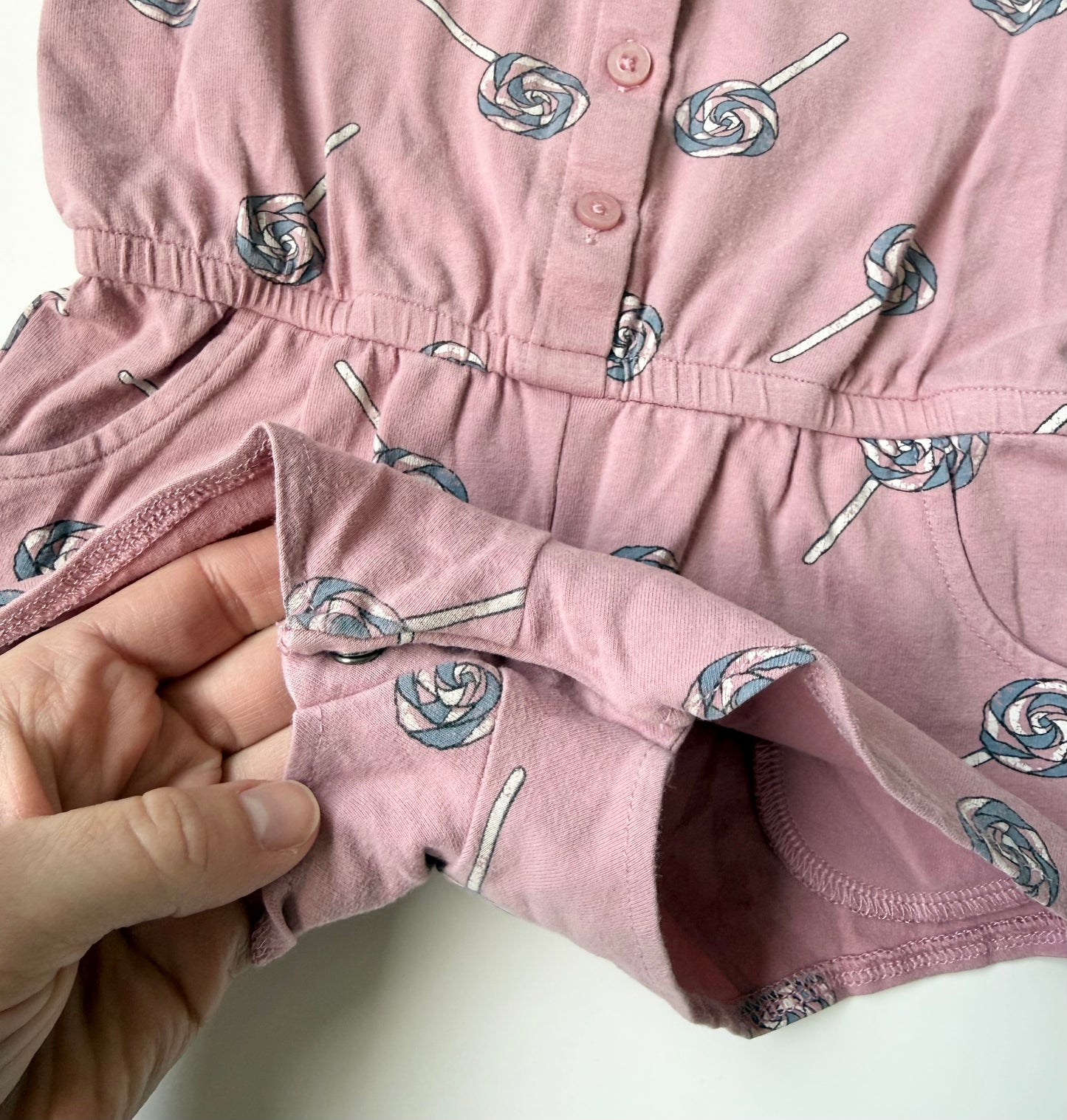 Miles the Label Purple Lollipops Sleeveless Shorty Romper (12 Months)