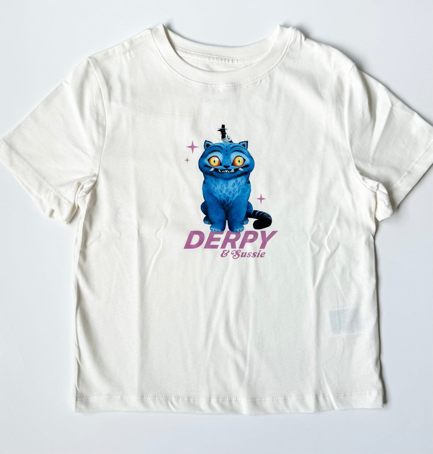 H&M x KPop Demon Hunters White “Derpy & Sussie” Cat/Bird T-Shirt - New (6-8 Years)