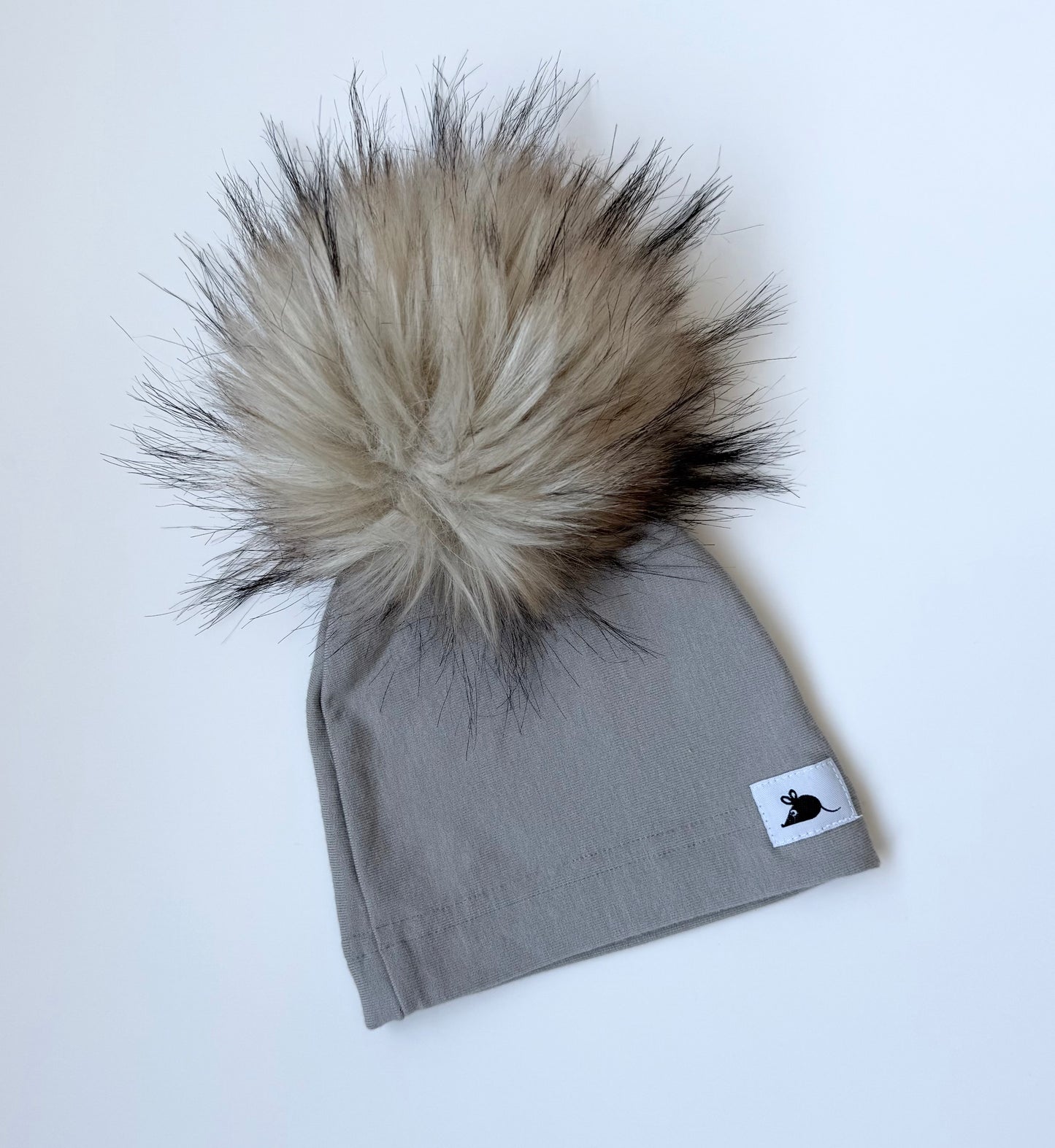 Lille Mus Grey Pom Beanie (0-6 Months)