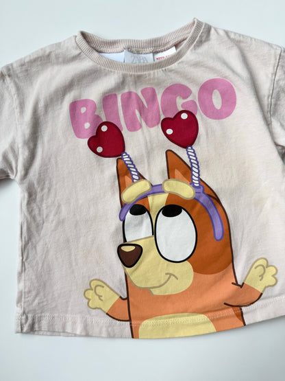 Zara x Bluey Light Pink “Bingo” Heart Headband Long Sleeve (12-18 Months)