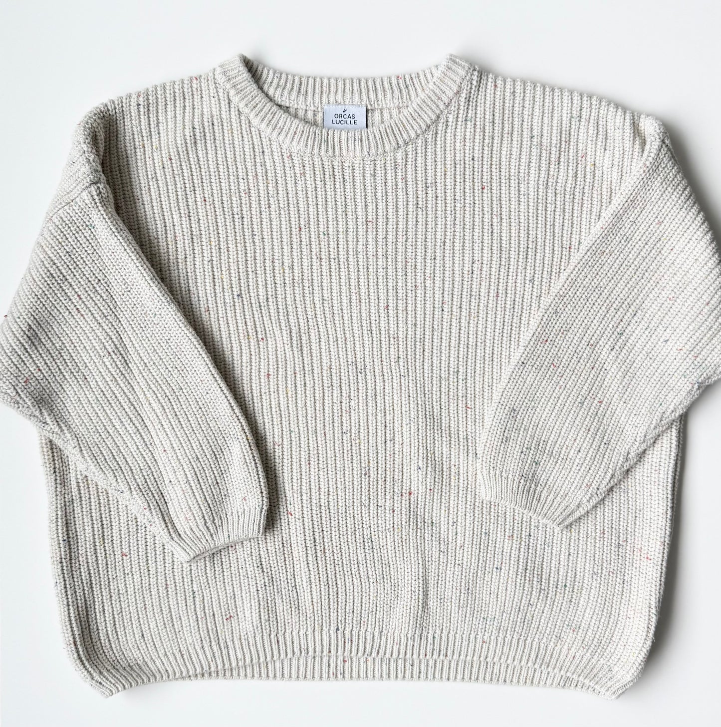Orcas Lucille Beige & Confetti Dots Knit Sweater (4-5T)