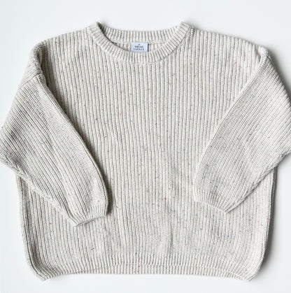 Orcas Lucille Beige & Confetti Dots Knit Sweater (4-5T)