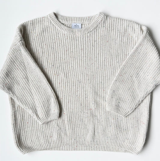 Orcas Lucille Beige & Confetti Dots Knit Sweater (4-5T)