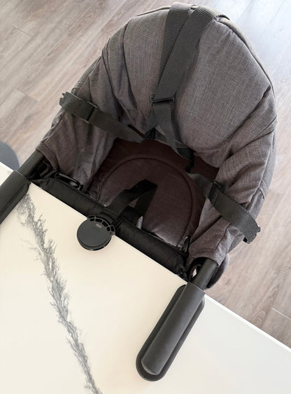 Guzzie + Guss Perch Chair (Black Frame) in Raven & Accessories