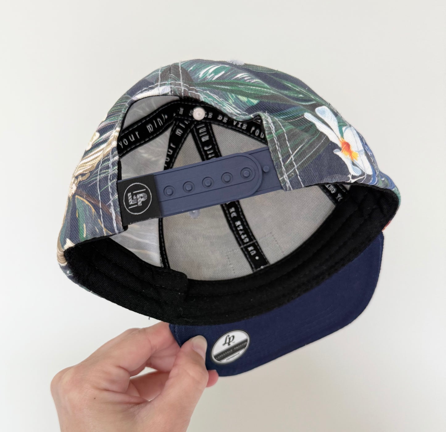 LP Apparel Dark Blue Floral Snap Back Hat (6-24 Months)