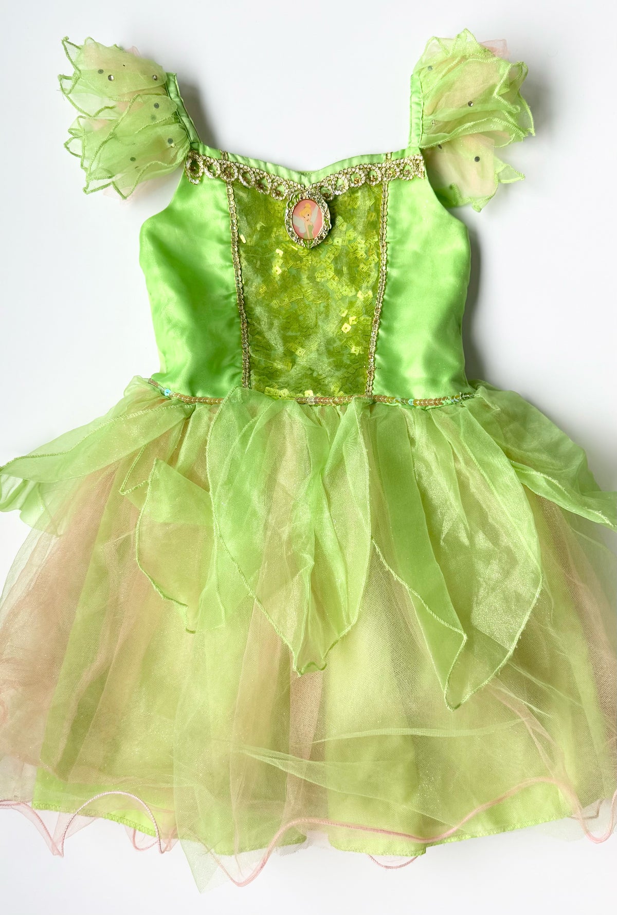 Disney Store Tinkerbelle Green Costume Dress (5/6 Years)