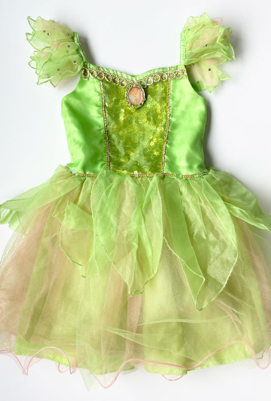 Disney Store Tinkerbelle Green Costume Dress (5/6 Years)