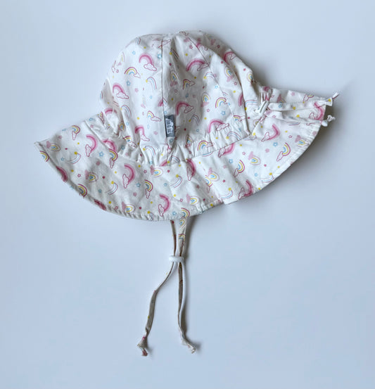 Jan & Jul White & Pink Rainbows Sun Hat (2-5 Years)