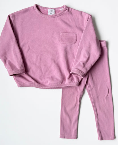 Zara Pink Sweater & Ribbed Leggings Set (2-3 Years)