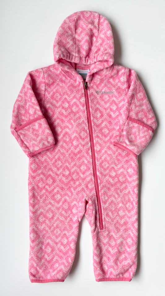 Columbia Pink Patterned Fleece Bunting Suit (6-12 Months)