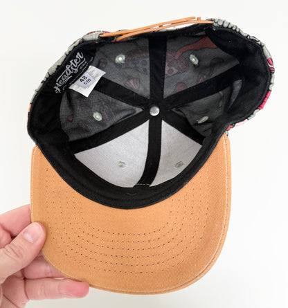 Headster Green & Brown Mushrooms SnapBack Hat (48CM)