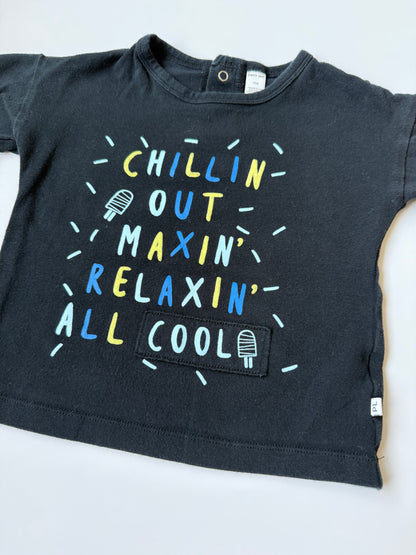 Petit Lem Black ”Chillin Out” T-Shirt (12 Months)