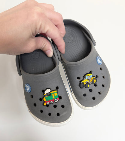 Crocs Grey Crocband Clog Slip Ons & Fun Jibbitz (8/9)