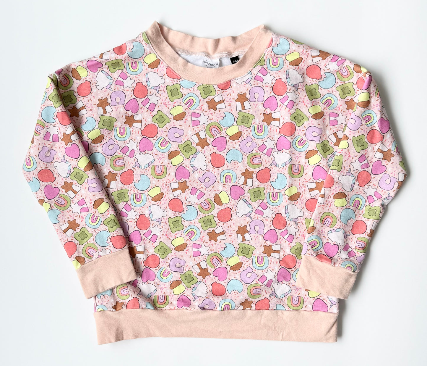 Tiny Trends By Ma Pink Lucky Charms Pullover Sweater (5-6 Years)