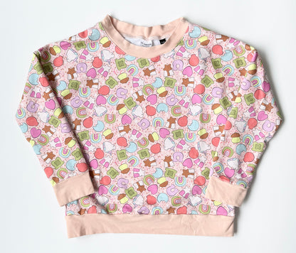 Tiny Trends By Ma Pink Lucky Charms Pullover Sweater (5-6 Years)