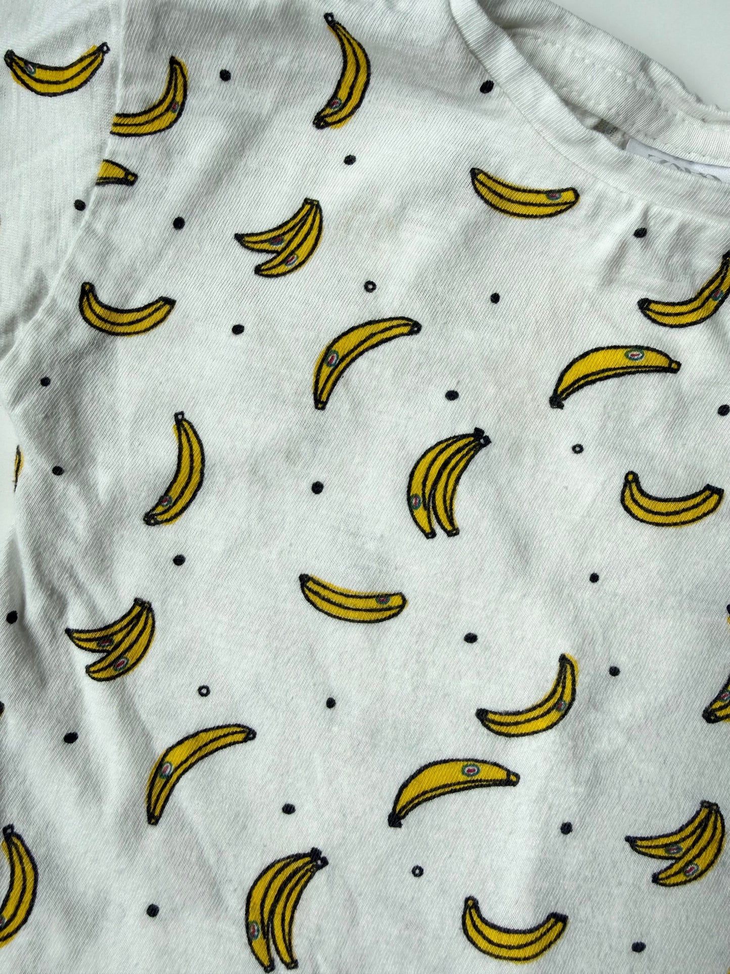Zara White Bananas T-Shirt (6-9 Months)