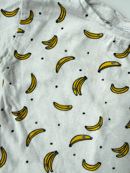 Zara White Bananas T-Shirt (6-9 Months)
